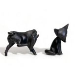 TWO HAGENAUER WEIN BRONZES. Including a model 2960 horse and a fox. Both marked to base. Fox