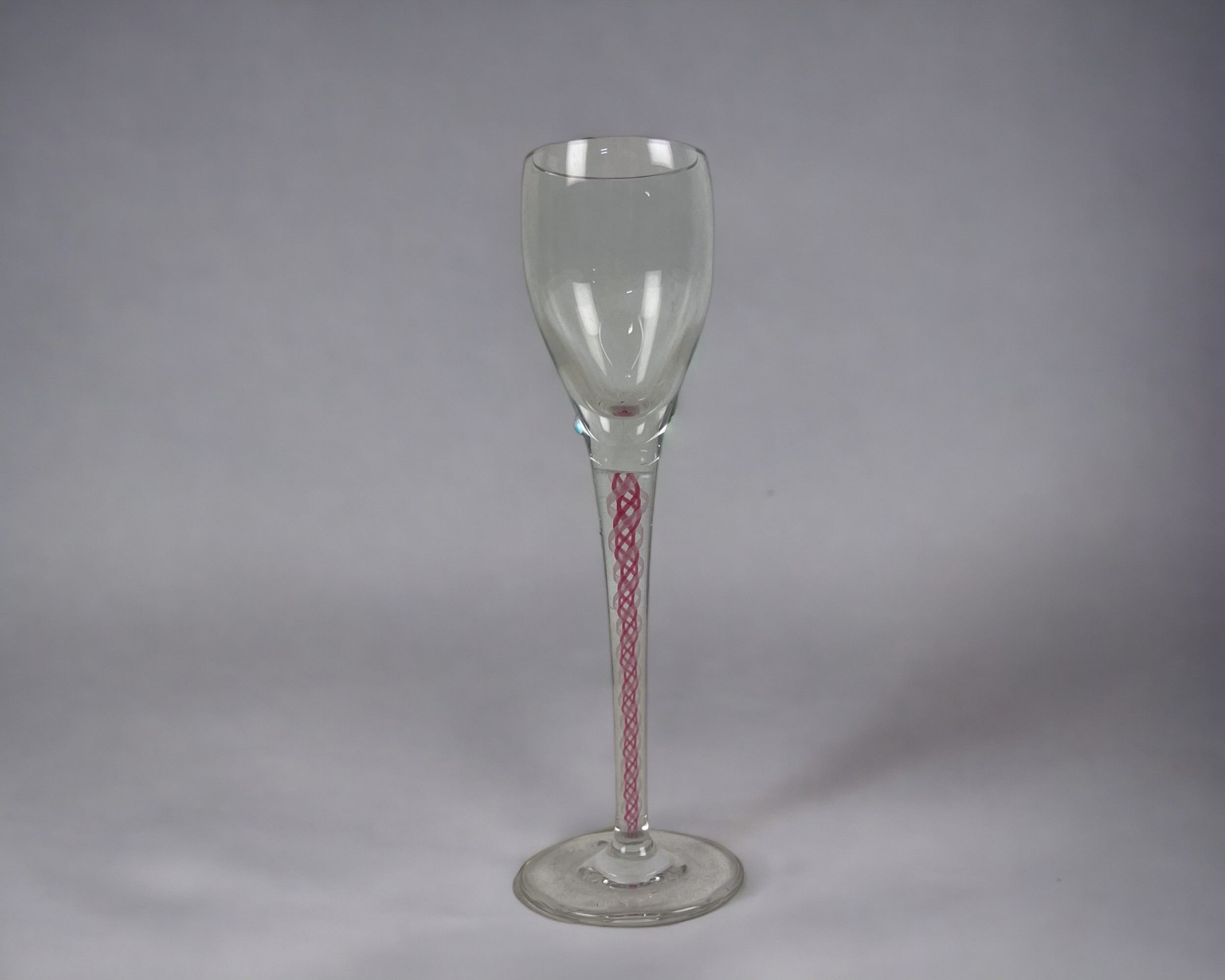 A pair of Ruby Air twist Aperitif / cordial glasses. Height - 15cm - Image 2 of 3