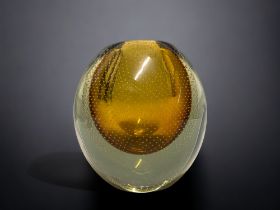 Glass "Huntu" vase by Gunnell Nyman for Nuutajarvi Nottsjo, Finland. Circa 1948. Acid marks to base.