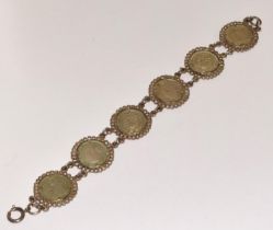 925 silver three penny bit bracelet 23g