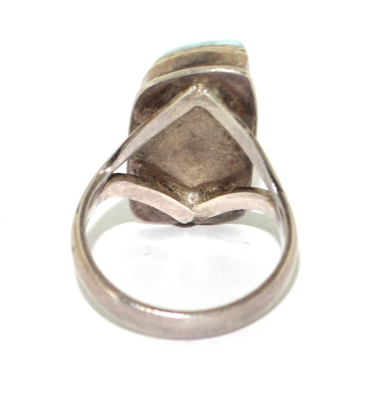 925 silver ladies Turquoise ring size S. - Image 3 of 3