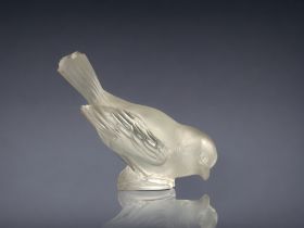 ART GLASS CRYSTLA BIRD BY LALIQUE. Circa 1960's. signed to base. Height - 9.5cm