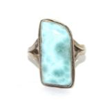 925 silver ladies Turquoise ring size S.