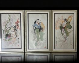 Three Chinese Signed Watercolours 20th Century - "Shao Si Ming", "Yun Zhong Jun", "Yue Yu Feng Hou
