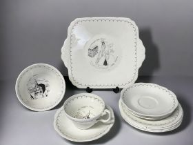 A scarce Milner Gray for Foley China part tea set. Comprising 11 pcs. Design by Milner Gray for an