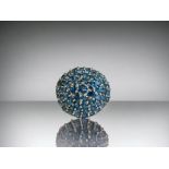 A ladies Cerulean Topaz sterling silver ring. Set with 8.54 cts of topaz. Ltd edition of 98 pcs.