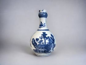 A CHINESE PORCELAIN BLUE & WHITE BOTTLE VASE. Yongzheng / Qianglong. Painted landscapes and seascape