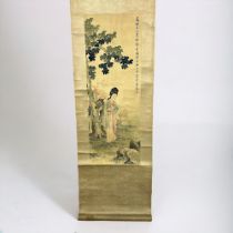 A Chinese school watercolour scroll painting.