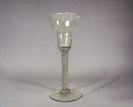 GEORGIAN AIR TWIST STEM CORDIAL GLASS. Circa 1780.