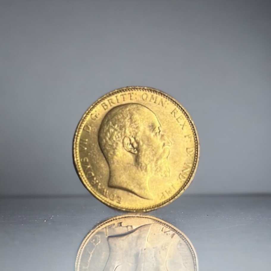 A 1908 GOLD SOVEREIGN. Diameter - 22mm Weight - 7.98g - Image 2 of 2