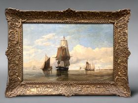 An Early 20th Century Oil on Canvas. Possibly Edward King Redmore. Nice decorative Ships at Sea