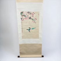 Chinese school watercolour scroll painting.