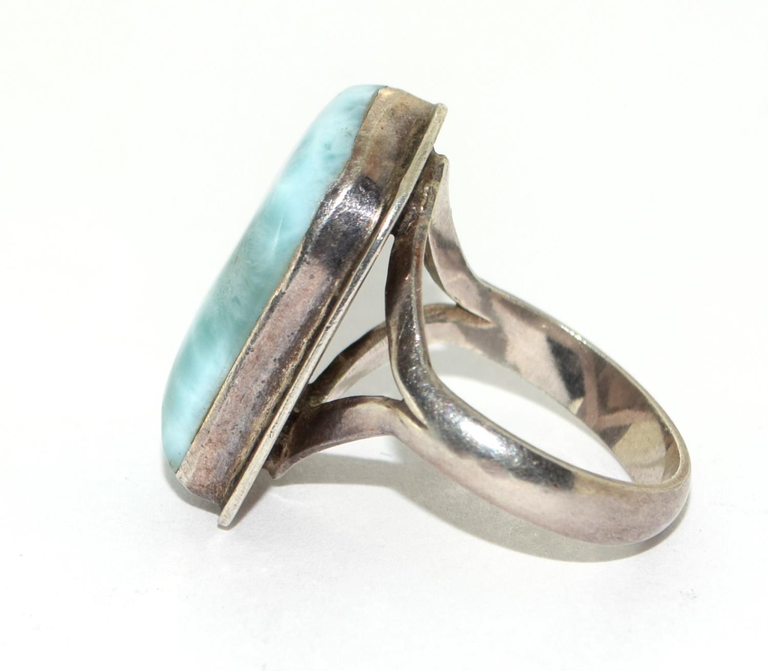 925 silver ladies Turquoise ring size S. - Image 2 of 3