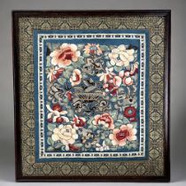 A Chinese silk embroidered panel. 20th century. 40x 36cm