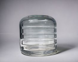 Mid Century design glass vase. Probably Scandinavian. Unmarked.