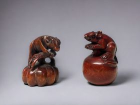 Two signed Japanese 'Mice' Netsuke's. 20th century. Signed.