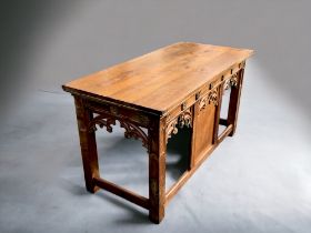 Ecclesiastical Oak Gothic Revival Altar Table. Altar table came from a church in Dudley, Early
