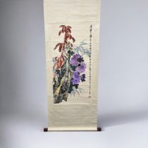 A Chinese school Ink & colour scroll painting.