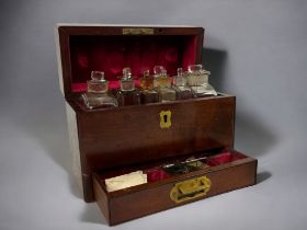 A RARE GEORGIAN MAHOGANY MEDICINE APOTHECARY CHEST. Circa 1810. Lift lid to reveal original