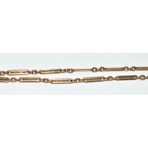 9ct gold Fancy link watch chain with T bar 36cm 9.5g - Image 4 of 6