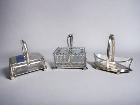 A job lot of three 19th century silver plate serving dishes. Including an 1895 Cooper bros sardine