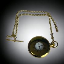 A Vintage 1960’s “Verity” Swiss 17 Jewels Gold Plated Half Hunter pocket watch, with Gold plated