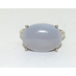 925 silver ladies Oval blue moonstone ring size S