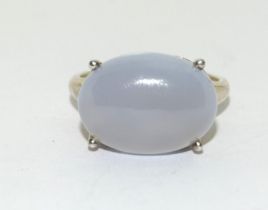 925 silver ladies Oval blue moonstone ring size S