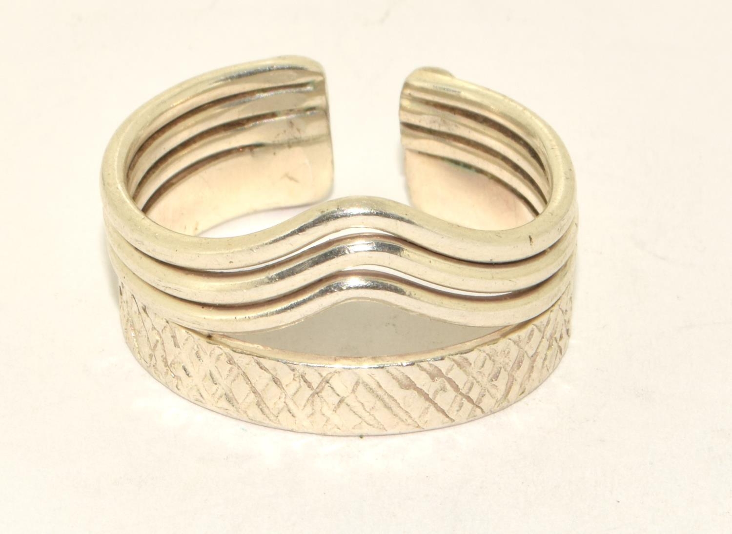 925 silver ladies designer wish bone ring size T 