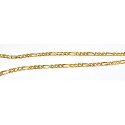 9ct gold Figaro neck chain with lobster claw clasp 50cm long - Image 3 of 4