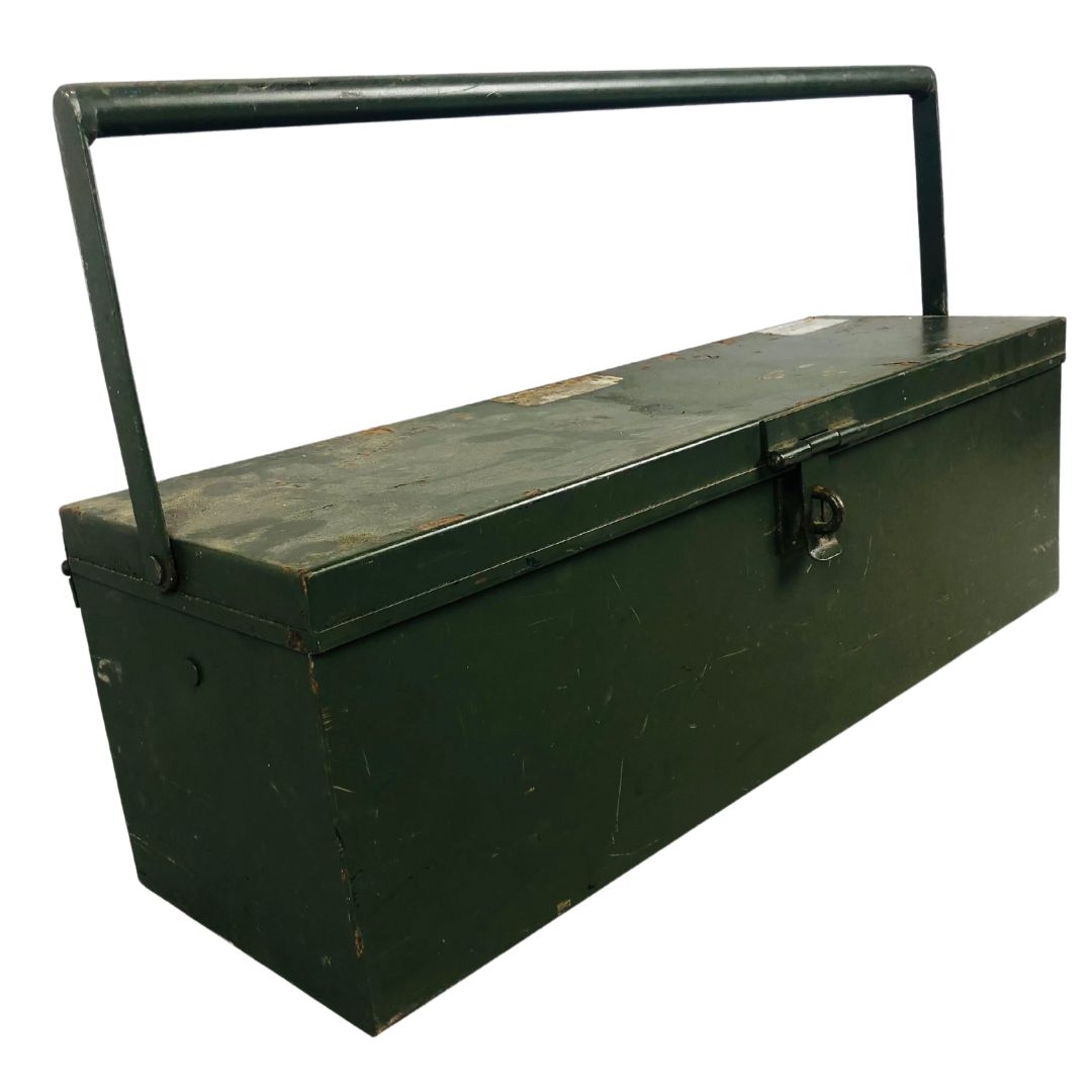 Vintage Military Metal Toolbox  - Image 2 of 4