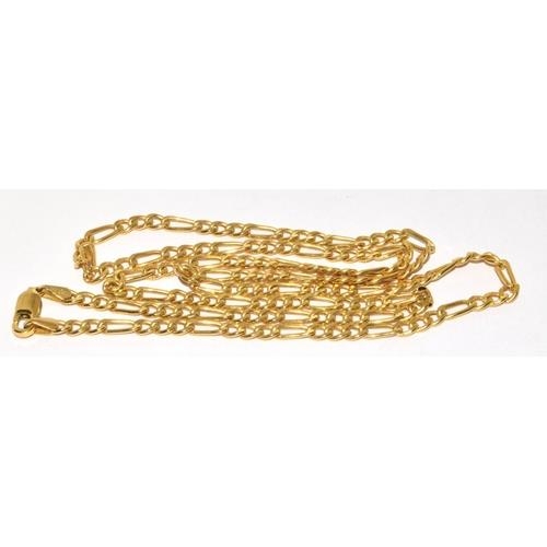 9ct gold Figaro neck chain with lobster claw clasp 50cm long - Image 4 of 4