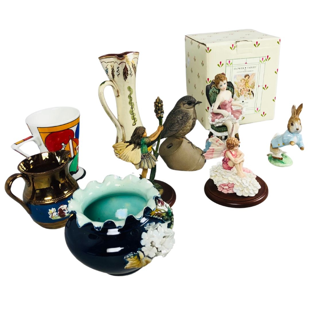 Collection of china to include a boxed Flower Fairy, lustre jug, rabbit and other figures.  - Image 3 of 3
