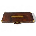 Antique Holland & Holland leather gun case. With fitted interior and label. Brass plaque "W.R.A. Bar