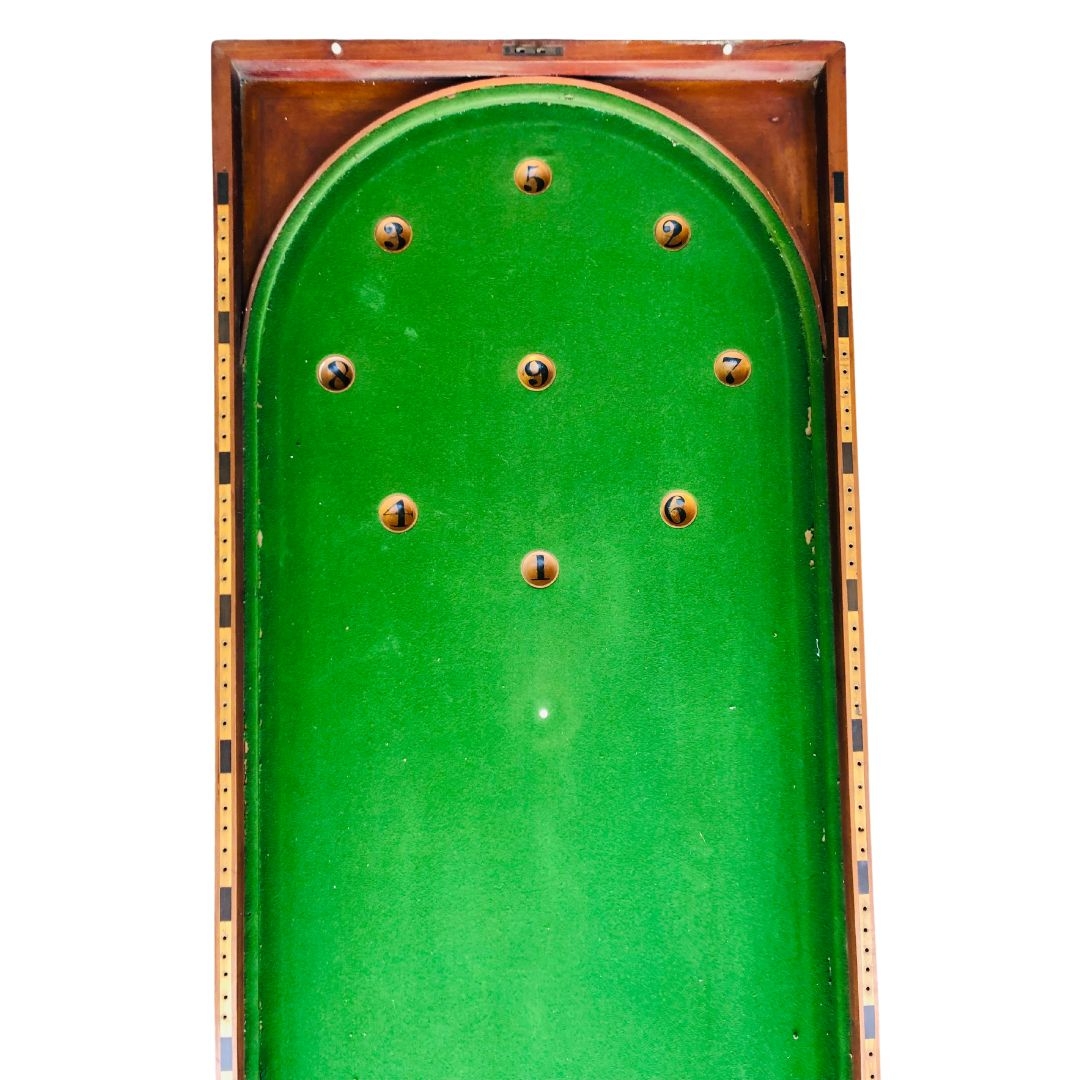 Antique 19th Century Mahogany Folding Table Bagatelle Board  - Image 2 of 5