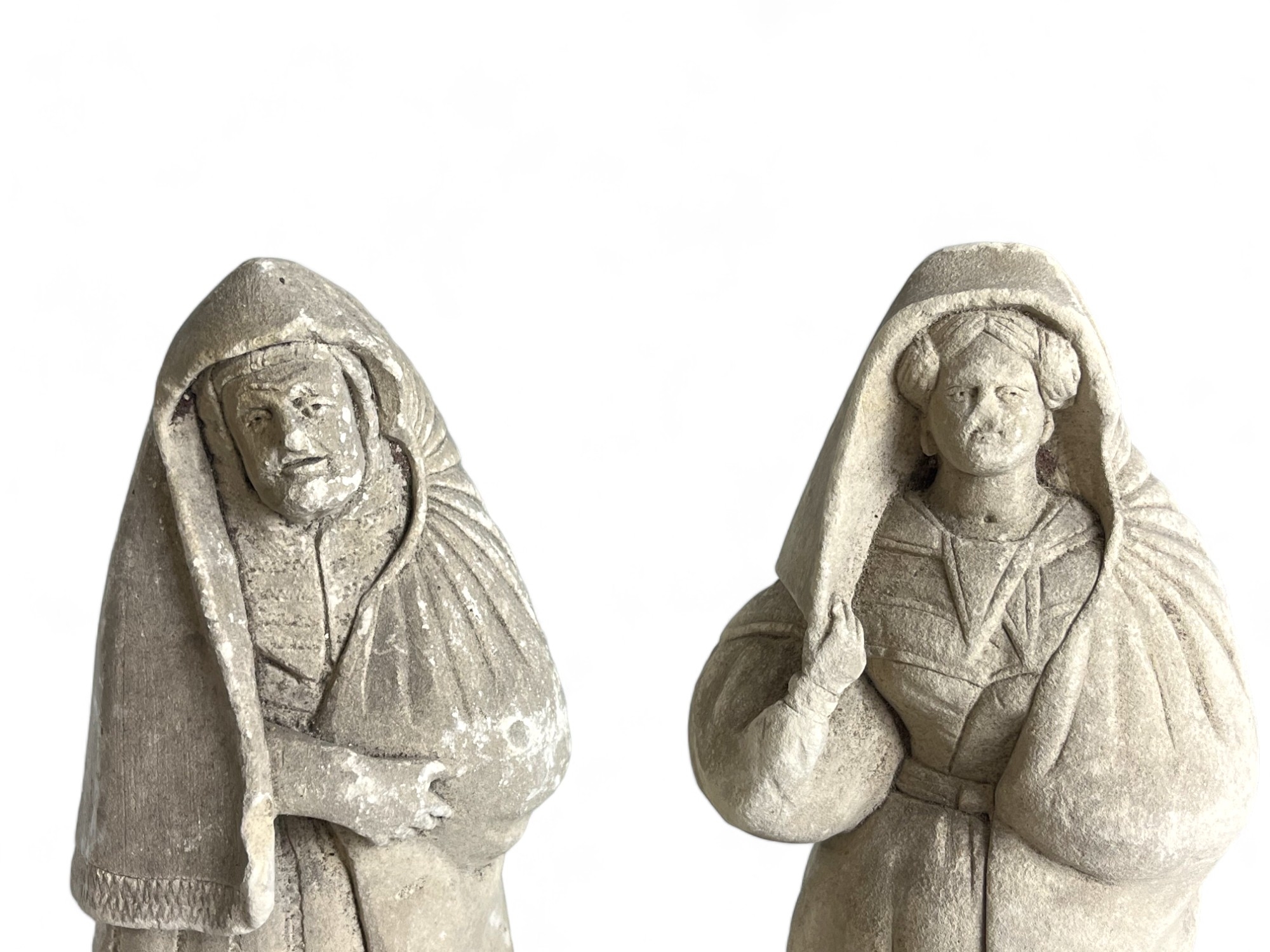 A pair of Plaster peasant figures. French / Maltese? 19th century.  - Image 2 of 3