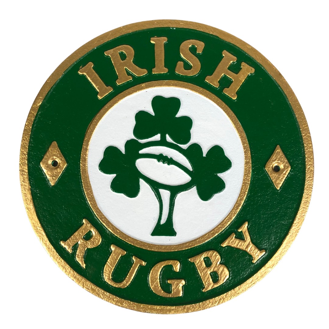Cast metal  round Irish Rugby sign ref 94 
