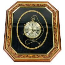 Battery Operated Quartz Wall Mounted Clock in a Pocket Watch Style