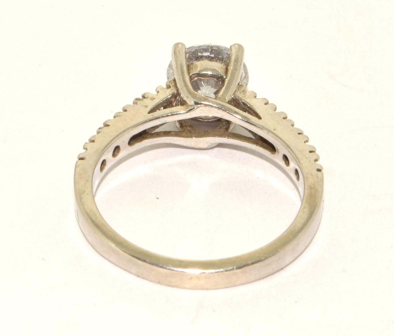 925 silver ladies solitaire ring size M  - Image 3 of 3