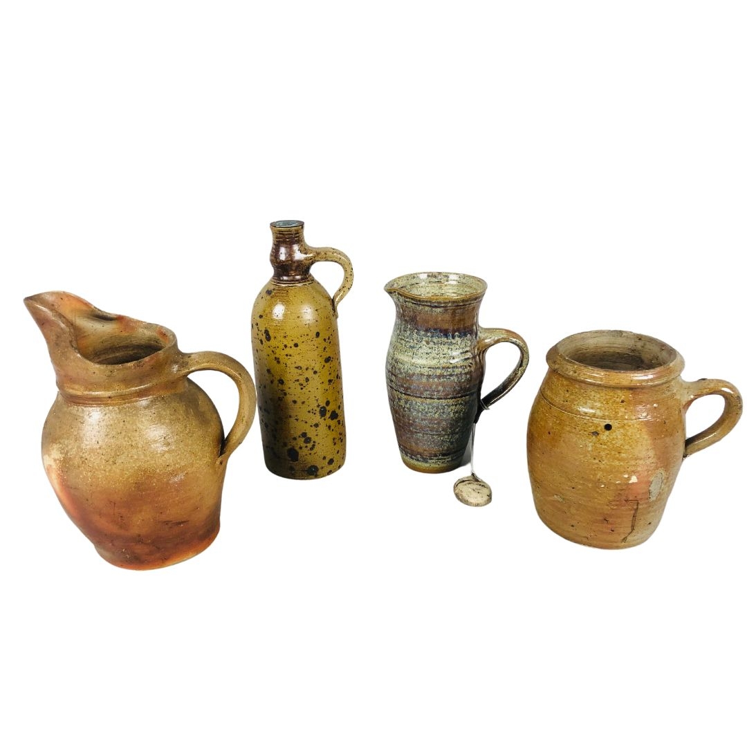 Stoneware studio pottery Bottle and Jugs marks to bases 