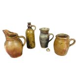 Stoneware studio pottery Bottle and Jugs marks to bases 