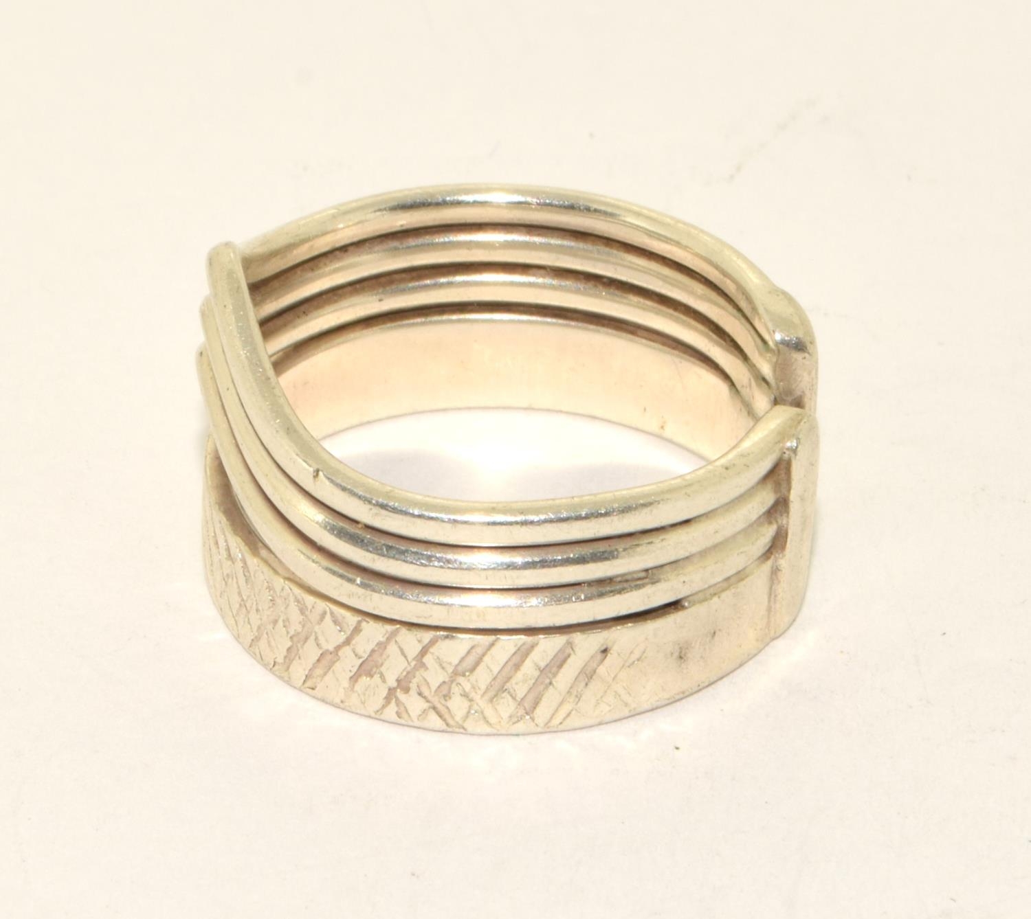 925 silver ladies designer wish bone ring size T  - Image 2 of 3