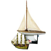Small Pond Yacht & Model galleon.