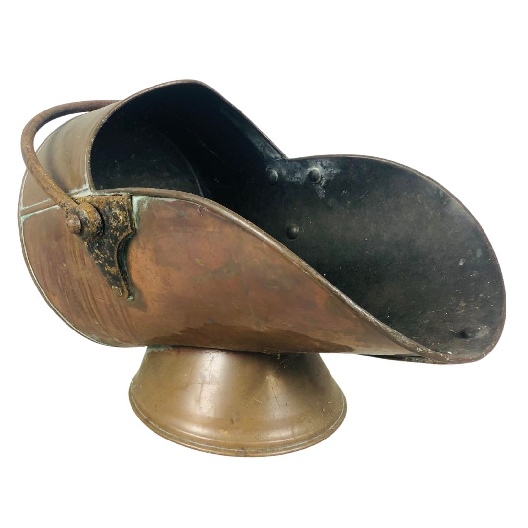 Copper & Brass Helmet Shape Coal Bucket 