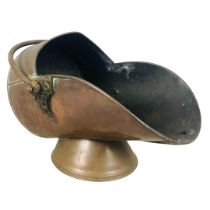 Copper & Brass Helmet Shape Coal Bucket