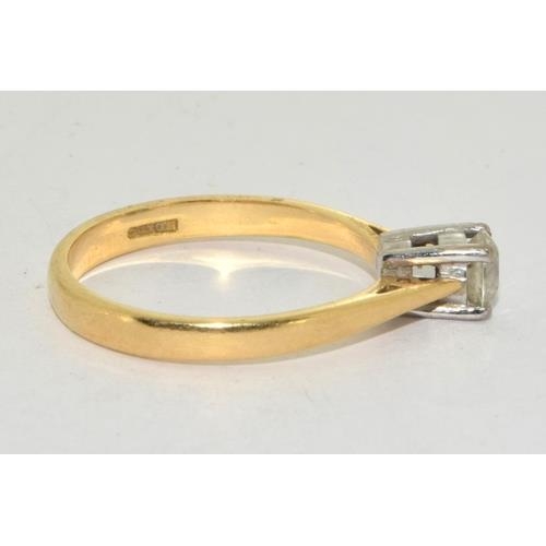 18ct gold ladies Diamond solitaire ring hall Marked in ring as 0.40ct size N  - Image 4 of 6