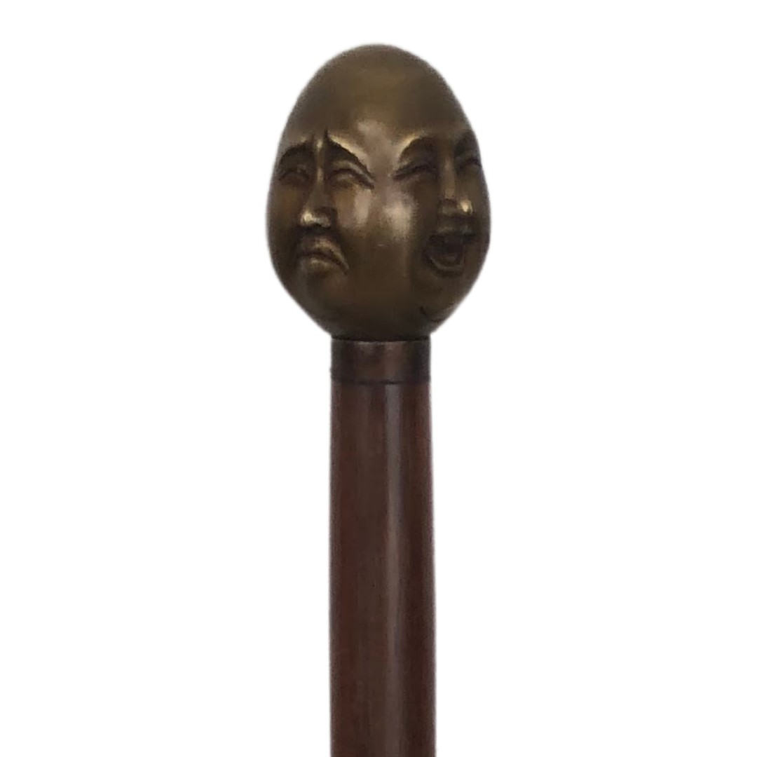 Metal topped Budda walking stick ref  65  - Image 3 of 3