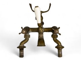 Reclaimed Victorian Doulton 'Simplicitas' brass tap mixer.