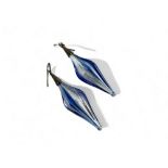 A pair of Murano glass drop earrings. Length - 55mm 
