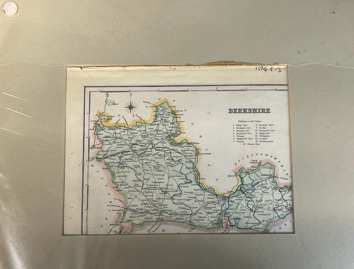 C1840 hand coloured map of Berkshire. 